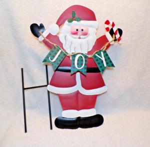Christmas Illuminated Solar Santa Joy Stake 12" - Picture 1 of 2