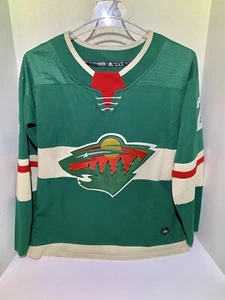 Maglietta cucita Minnesota Wild Adidas taglia 50 Nino Niederreiter 22 cinturino da combattimento - Foto 1 di 8