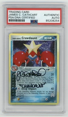 PSA Signed James Carter Cathcart Pokemon Team Aqua’s Crawdaunt Holo Rare 2/95 - Image 1 of 2