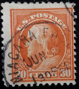 USED US Franklin 30 CENT ORANGE Stamp - Picture 1 of 3