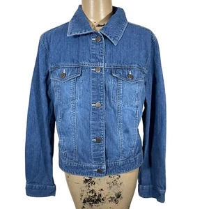 Faded Glory Girls Sz 12/14 Denim Jean Jacket Medium Wash - Picture 1 of 6