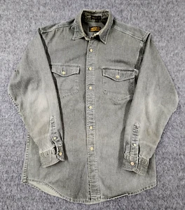 Vintage Eddie Bauer Hemd Herren Medium Tall Elkhorn Twill Denim Grün Distressed - Bild 1 von 24