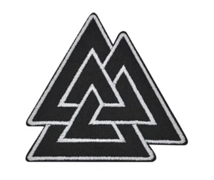 Valknut Patch | 3 Interlocked Triangles Odin God Viking Norse Mythology Logo - Picture 1 of 3