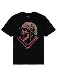 Metal Mulisha Men's Red Alert Short Sleeve T-shirt Skull in War Helmet MX Tee - Picture 1 of 1