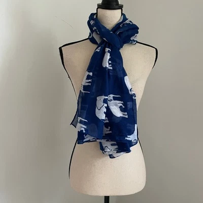Manta Bufanda Estampado Elefante Para Mujer Azul Ligera Estampado Animal Accesorio Mod Foto 1 de 4