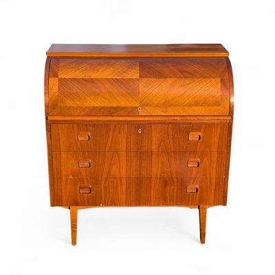 Escritorio moderno danés de mediados de siglo tapa enrollable de colección escandinavo EGON OSTERGAARD Foto 1 de 4