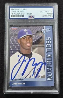 JOSE REYES Signed PRE-ROOKIE Baseball Card-NEW YORK METS-PSA - Image 1 of 4