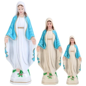 Resin Virgin Sculpture Set 3pcs for Catholic Desktop Decoration - Foto 1 di 12