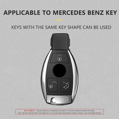 Leather Alloy Aluminum TPU Car Key White Case Cover For Benz GLC GLK CLS - Image 1 of 4