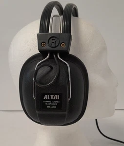 Vintage Black ALTA1 HS-400 On Ear DJ Stereo Headphones Wired A6 G297 - Picture 1 of 13