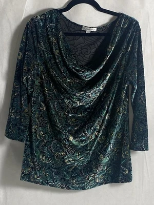 Top Dressbarn Mujer Terciopelo Burnout Paisley Talla L Hada Grunge Capricho Y2K Foto 1 de 4