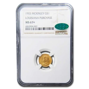 1903 Gold $1.00 Louisiana Purchase McKinley MS-67+ NGC CAC - Picture 1 of 3