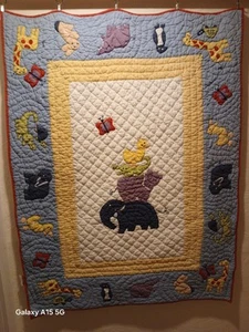 Pottery Barn Kids Baby Toddler Crib Quilt Jungle Animals 37 X 51 - Picture 1 of 22