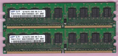 2GB 2x1GB SAMSUNG PC2-6400E DDR2 ECC M391T2863QZ3-CF7 SERVER WORKSTATION Ram Kit - Image 1 of 2