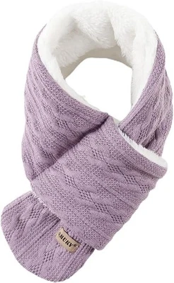 儿童围巾,羊毛保暖针织,女孩男孩蹒跚学步,寒冷天气围脖保暖 — 第 1/4 张图片