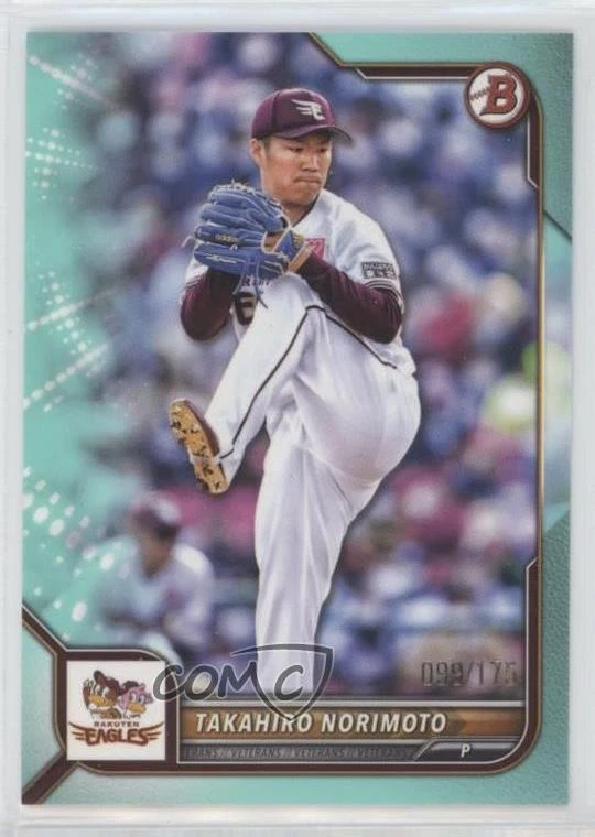 2022 Bowman NPB Nippon Professional Baseball Aqua /175 Takahiro Norimoto #10 - Image 1 of 2