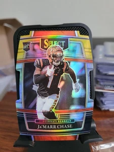 2021 Panini Select Concourse Ja'Marr Chase #47 Red & Yellow Prizm Die-Cut (RC) - Picture 1 of 2