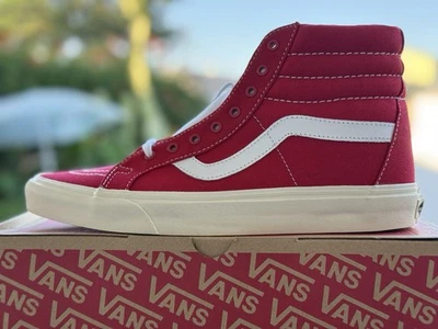 Vans Sk8-Hi Reissue 10 Oz Canvas Tango Red/Marshmallow US 9.0 VN-0ZA0F69 New! - Image 1 of 4