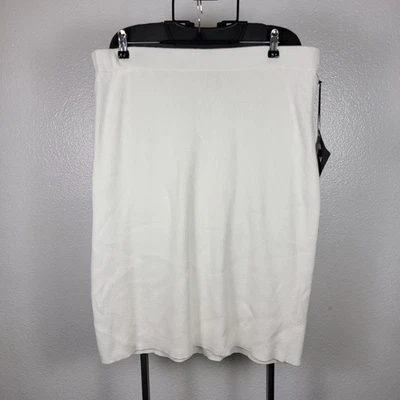 Falda lápiz suéter midi blanca para mujer Ava & Viv talla 1X Foto 1 de 4