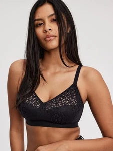 NEU!! 82 $ Chantelle 13F8 "Norah" kabelloser Komfort-BH mit Spitze schwarz Größe 32DDDD (70) - Bild 1 von 1