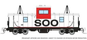 Rapido N Scale ~ New 2004 ~ SOO Line ~ Lighted ~ Wide Vision Caboose #45 ~510042 - Picture 1 of 2
