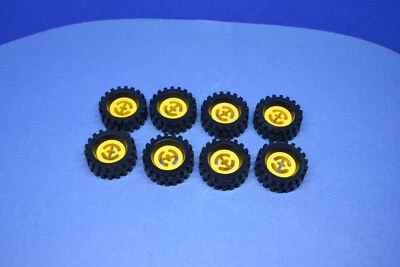 LEGO 8 x Reifen Felge gelb Yellow Wheel Tire 30x10.5 Offset Tread 3482c02 - Bild 1 von 4