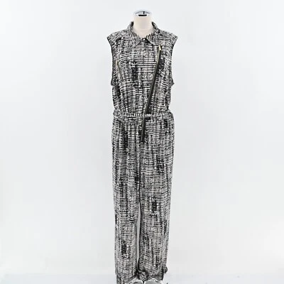 CALVIN KLEIN Jumpsuit Womens Size XXL Sleeveless Wide Leg Printed Stretch Zip - Image 1 of 4