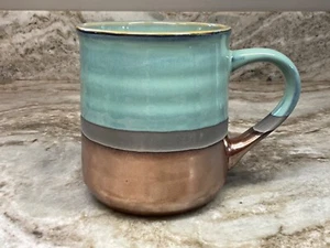 Large Coffee Mug Blue With Copper Color Bottom. 18 Ounce. New. - Picture 1 of 9