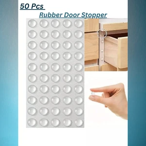 Self-Adhesive Rubber Door Stopper Cabinet Bumper Pads Silicone - Picture 1 of 4