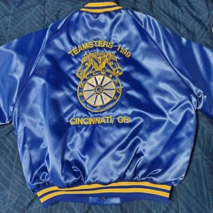 Vintage Teamsters King Louie Pro Fit Satin Jacket Cincinnati 1199 Deadstock NEU - Bild 1 von 5
