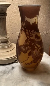 Vintage Galle' Cameo Reproduction Vase Floral Art Nouveau Style - Picture 1 of 13