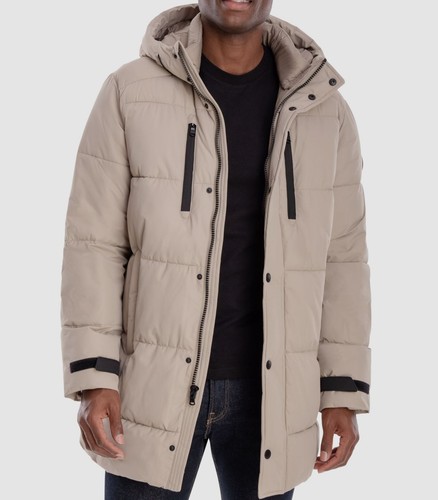 Giacca cappotto parka con cappuccio Michael Kors uomo beige Holland $350 taglia S