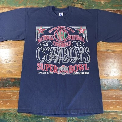 Vintage Dallas Cowboys Shirt Mens L 1993 Superbowl NFL Pasadena Rose Bowl Logo 7 - Image 1 of 4