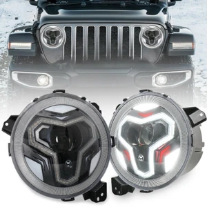 Faro LED de 9" halo señal de giro para Jeep Wrangler JL JLU Gladiator 2018-2022 - Imagen 1 de 10