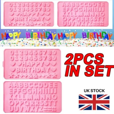 UK STOCK Alphabet Letter Number Silicone Fondant Mould Cake Chocolate DIY Mold - Image 1 of 4