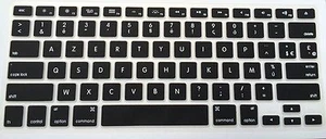 Protection Silicone conversion QWERTY => AZERTY Clavier US Noir MacBook pro air - Imagen 1 de 1