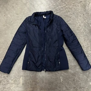 Fabletics Puffer Jacket Womens Size Large Navy Blue Insulated - Picture 1 of 3