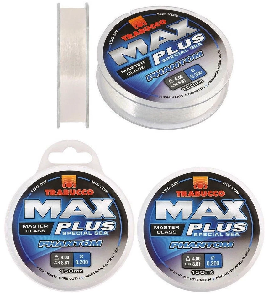 MONOFILO PESCA MAX PLUS PHANTOM 0,30 MM TRABUCCO 150 MT LINE SEA MARE FILO CANNA - Immagine 1 di 1