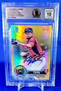 2018 Bowman Scouts Top 100 Gold 38/50 Signed BAS Beckett Authenticated *Auto 10*