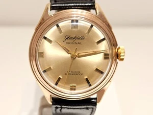 VINTAGE GERMANY GOLD PLATED MEN'S MECHANICAL WATCH "GLASHUTTE"-"GUB" Q1/CAL60.3 - Picture 1 of 18