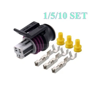 3 Pin/Way Delphi GT150 Automotive Oil Pressure Sensor Female Connector Plug Kit - Picture 1 of 3