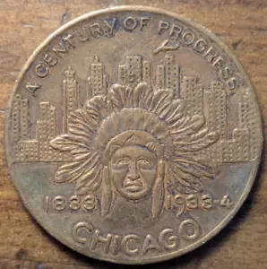 Chicago Century of Progress Exposition Indian Head 1933 llamado dólar HK-470 - Imagen 1 de 4