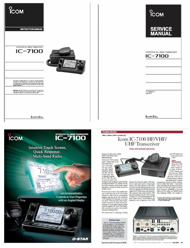 ICOM IC-7100 INSTRUCCIONES + MANUALES DE SERVICIO + FOLLETO A COLOR + REVISIÓN Foto 1 de 1