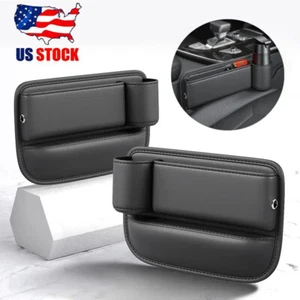 Car Seat Gap Storage Box Phone Holder Organizer Leather Cup Holder Gap Bag USA - Picture 1 of 18