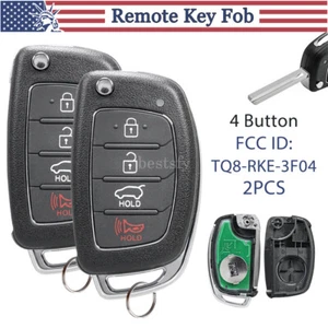 2 para Hyundai Santa Fe 2013 2014 2015 2016 mando a distancia sin llave coche llavero 4 botones - Imagen 1 de 8