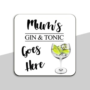 Personalisierter Name Gin & Tonic Holzgetränke Untersetzer Mama Geschenkidee - Bild 1 von 1