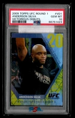 2009 UFC Topps Round 1 Anderson Silva Rare Vertical Rookie Debut (RC) PSA 10!! - Image 1 of 2