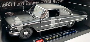 Sun Star 1/18 Scale 1475 - 1963 Ford Galaxie 500/XL Hardtop - Semi Gloss Black - Picture 1 of 5