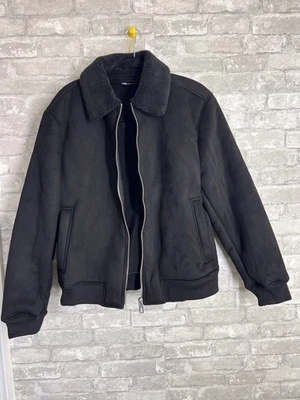 Zara Faux Suede Black Jacket - Image 1 of 4