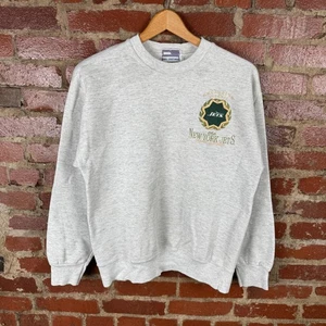 Vintage New York Jets Sweatshirt Mens Medium Gray NFL Crewneck Embroidered USA - Picture 1 of 5